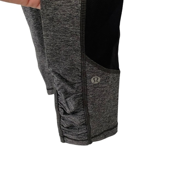Lululemon Pace Rival Crop Leggings Heathered Black / Gray in Sz 4 with Pockets - Picture 8 of 16